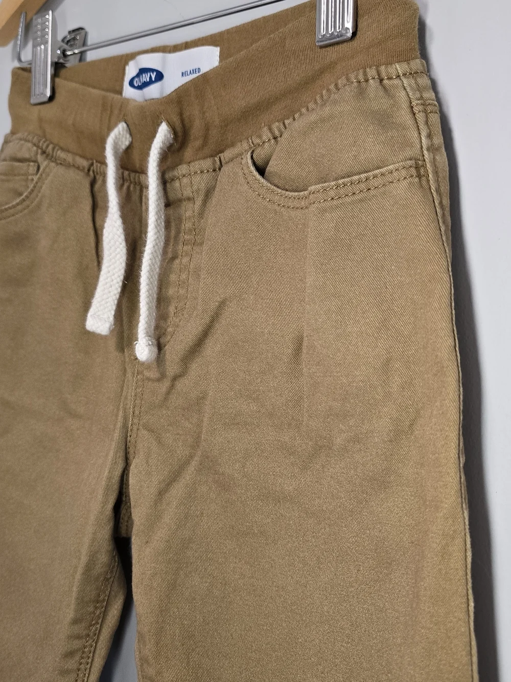 Old Navy Fully Lined Boys' Tan With Plaid Drawstring Pants. Back To School.